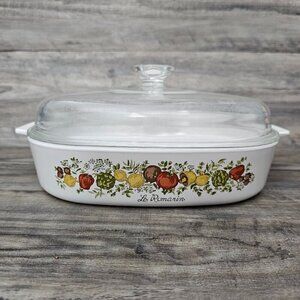 Corning Ware Spice of Life Large Covered Casserole Le Romarin Dish Numbered Rare